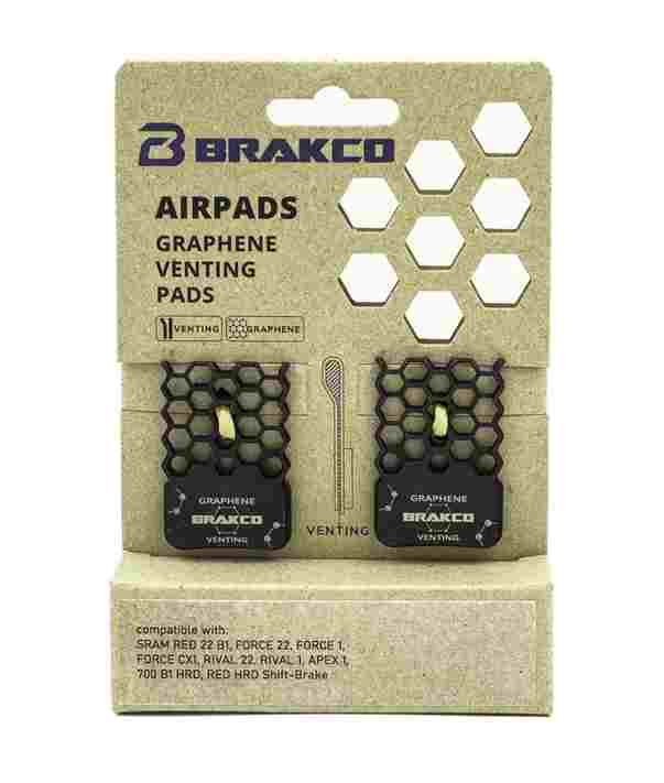 Pastillas de freno BRAKCO BPH Airpad Graphene (Gravel) SRAM LEVEL, APEX,RED 22 B1,FORCE 22/1,CX1
