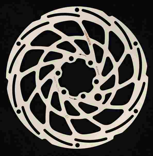 Disco de Freno BRAKCO XSC 160 mm, 6T, Reforzado eBike, 2 mm grueso, alojamiento imán