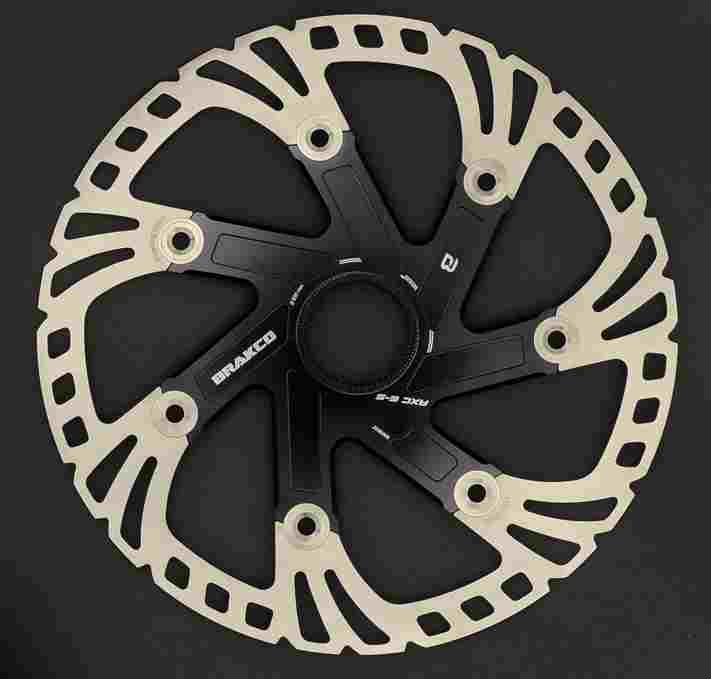 Disco de Freno BRAKCO AXC 220 mm, Center Lock, Premium CNC, eBike, 2 mm grueso, alojamiento imán