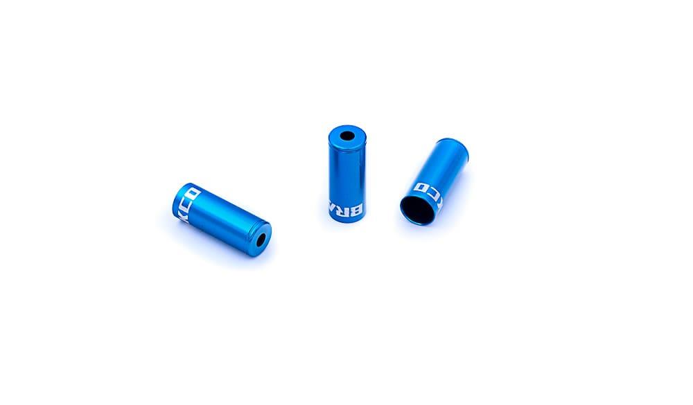 Tope de funda de freno Ø5 mm BRAKCO, Aluminio CNC, Azul (10x)