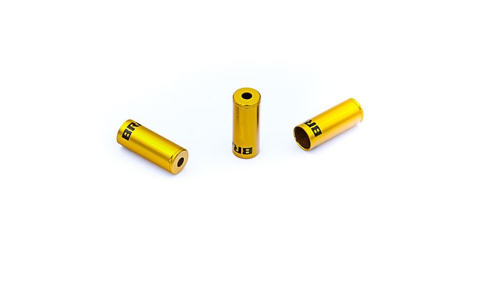 Tope de funda de freno Ø5 mm BRAKCO, Aluminio CNC, Dorado (10x)