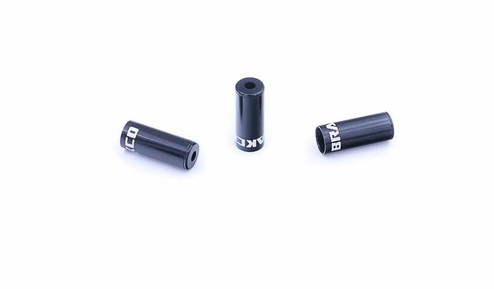 Tope de funda de freno Ø5 mm BRAKCO, Aluminio CNC, Negro (10x)
