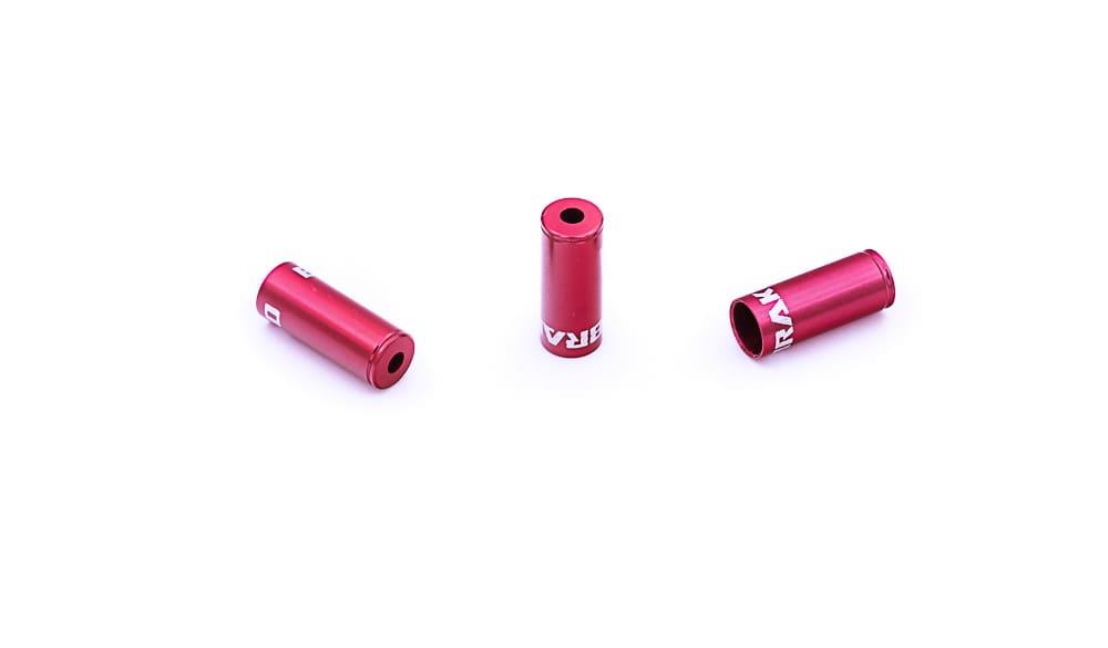 Tope de funda de freno Ø5 mm BRAKCO, Aluminio CNC, Rojo (10x)