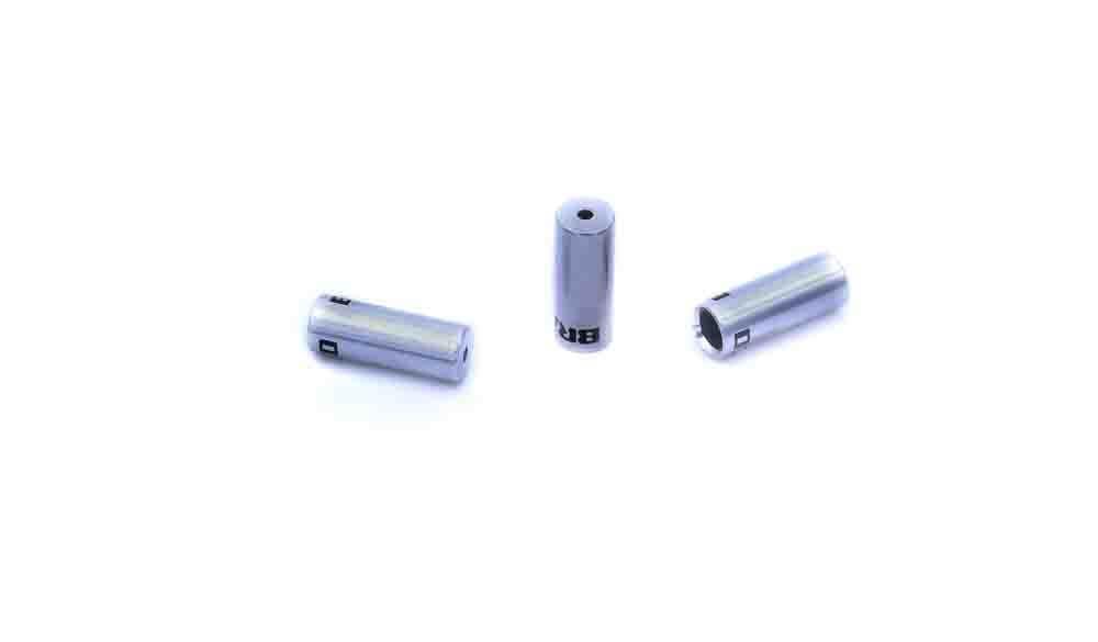 Tope de funda de cambio Ø4,3 mm BRAKCO, Aluminio CNC, Plata (10x)