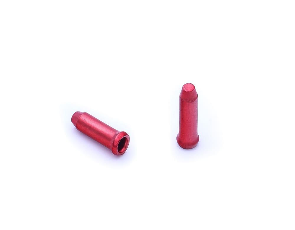 Terminal de cable freno/cambio 1,6 mm BRAKCO, Alumino, Rojo (10x)