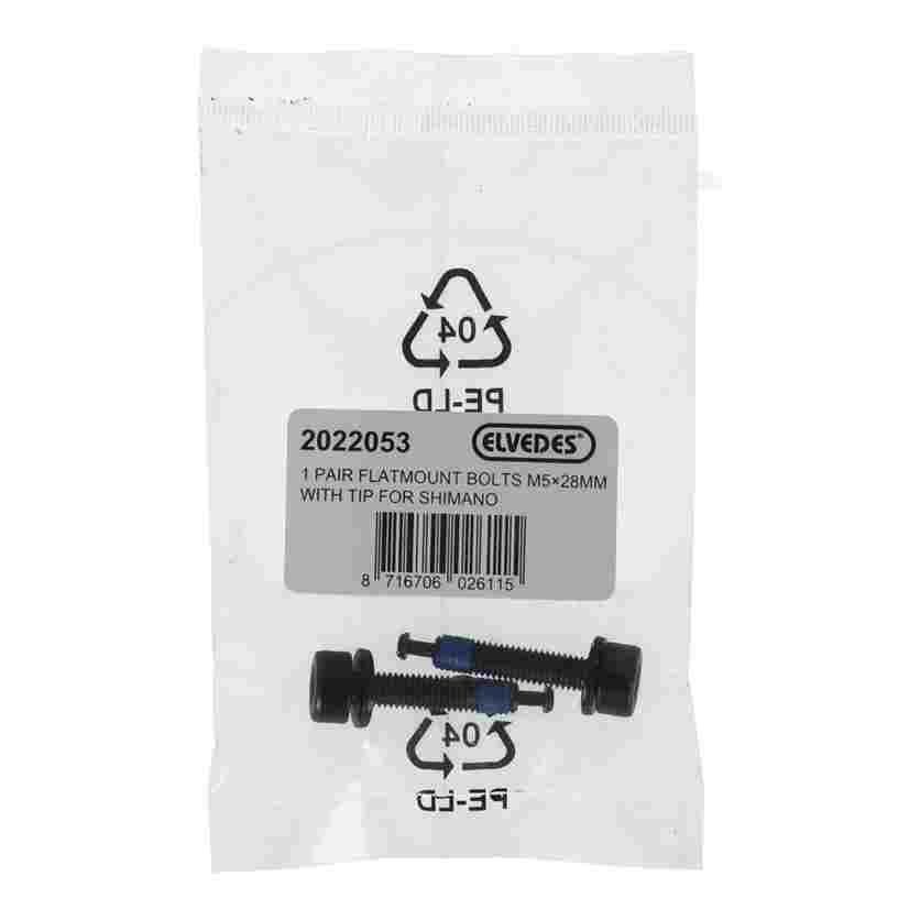 Tornillos Elvedes para pinza/Adaptador/Adaptador flatmount M5 x 28 mm para Shimano (2x)