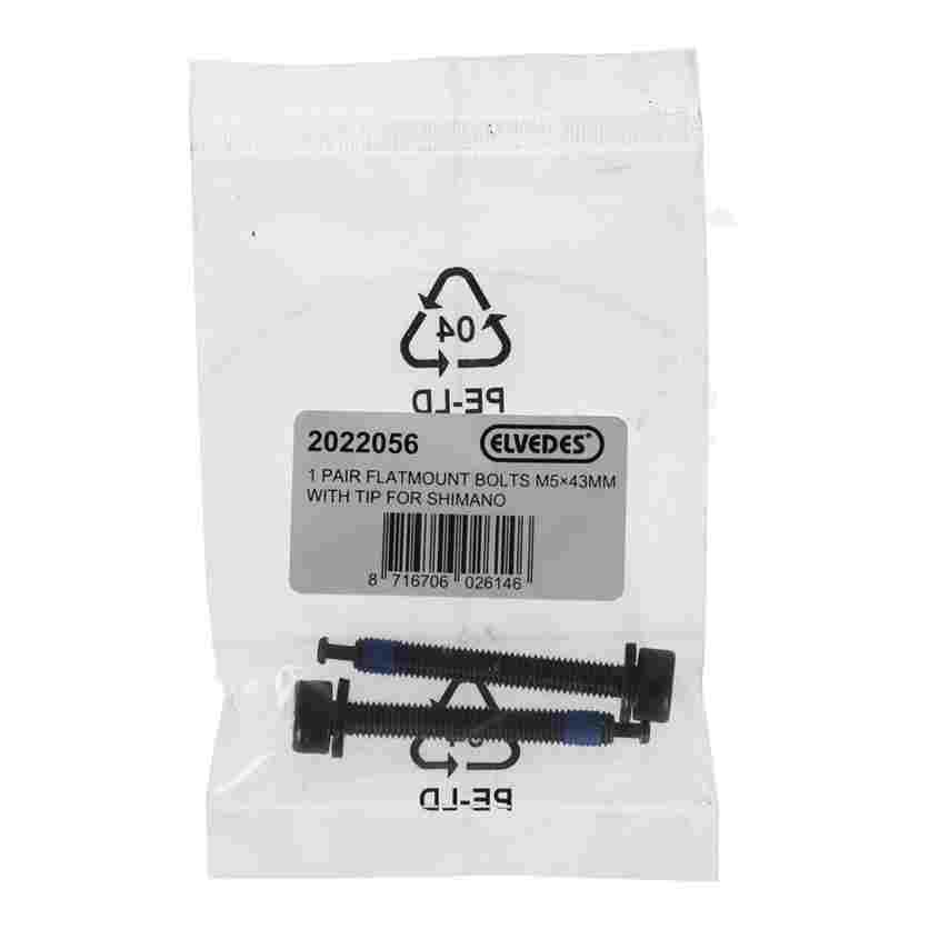 Tornillos Elvedes para pinza/Adaptador/Adaptador flatmount M5 x 43 mm para Shimano (2x)