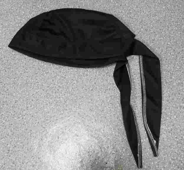 Bandana ciclismo en fibra técnica Hi-Tech negra, ajustable, Talla universal