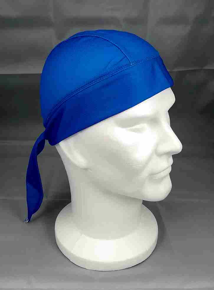 Bandana ciclismo en fibra técnica Hi-Tech azul, ajustable, Talla universal