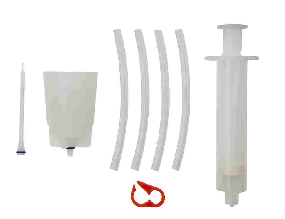 Kit de purga sangrado BRAKCO para freno hidráulico Shimano M5 (Embudo-válvula, jeringa, tubo, clip)