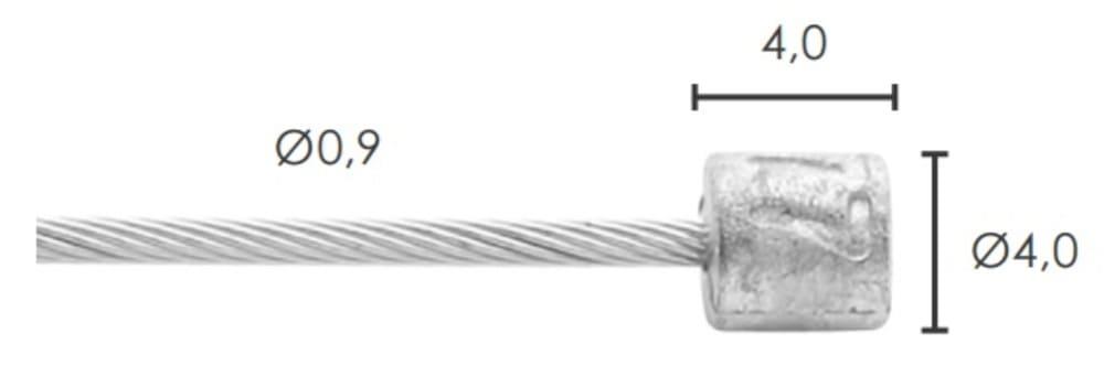 Cable de Cambio Elvedes Ø0.9 x 2.500mm  (4x4mm)  Inox. para funda Ø3.0mm MICROFLEX (Blister)