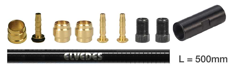 Elvedes KIT extensión/empalme hidráulico Tektro 5.5 (Olivas, insert, 0.5 m latig.) antiguo E2019104