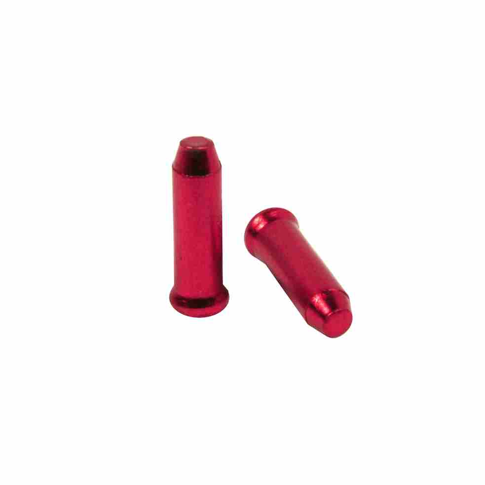 Terminal de Cable Elvedes Freno y Cambio Ø2,3 mm, Aluminio, Rojo (bolsa 10x)