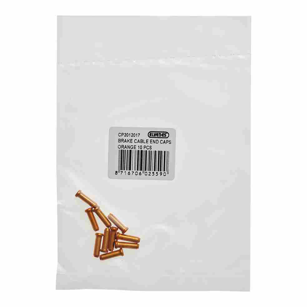 Terminal de Cable Elvedes Freno y Cambio Ø2,3 mm, Aluminio, Naranja (bolsa 10x)