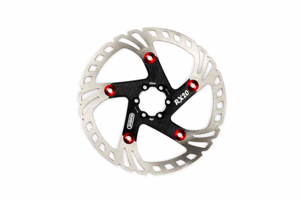 Disco de Freno Elvedes 6T Ø203mm Flotante RX20, Negro/rojo