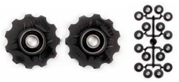 Roldanas Poleas de Cambio Elvedes con Rodamiento 2X11 dientes Universales (Adaptadores de 7v a 11v)