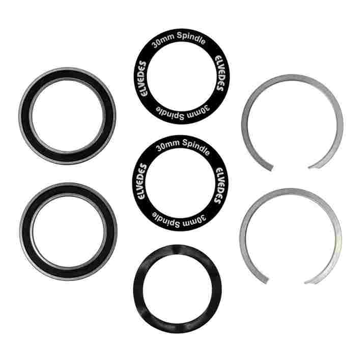 Elvedes KIT reemplazo Press Fit BB30, 2 Rodamiento Elvedes 30x42x7 mm + espaciadores