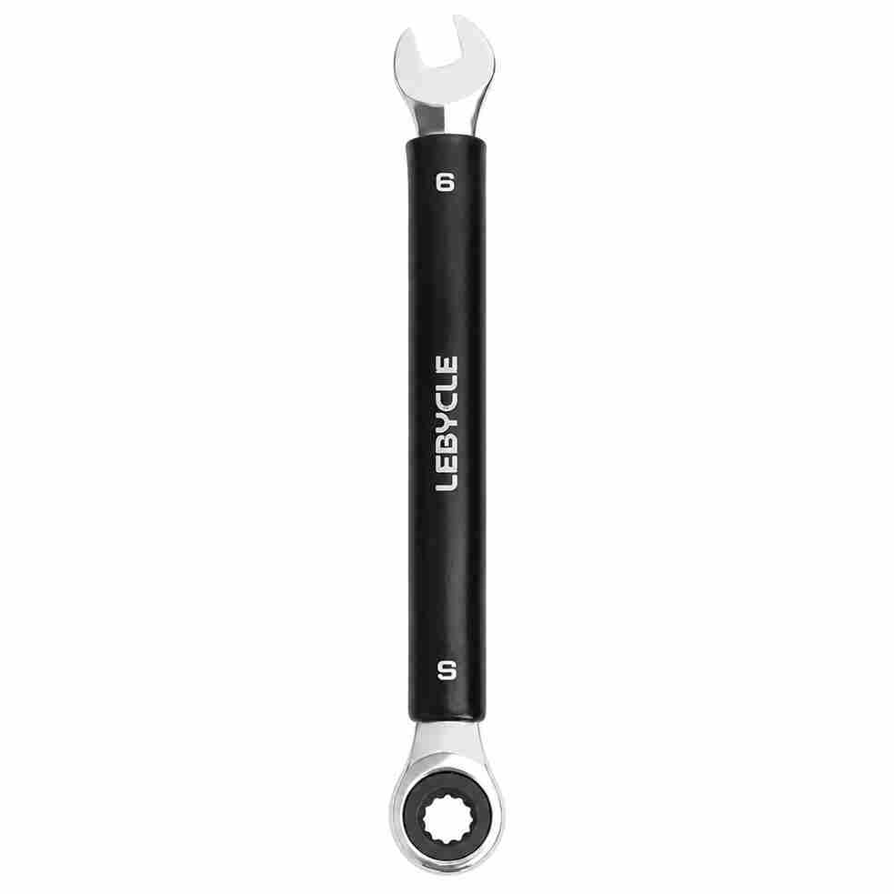 LEBYCLE Llave combinada fija-estrella M6 profesional con carraca 72T, acero cromo-vanadio