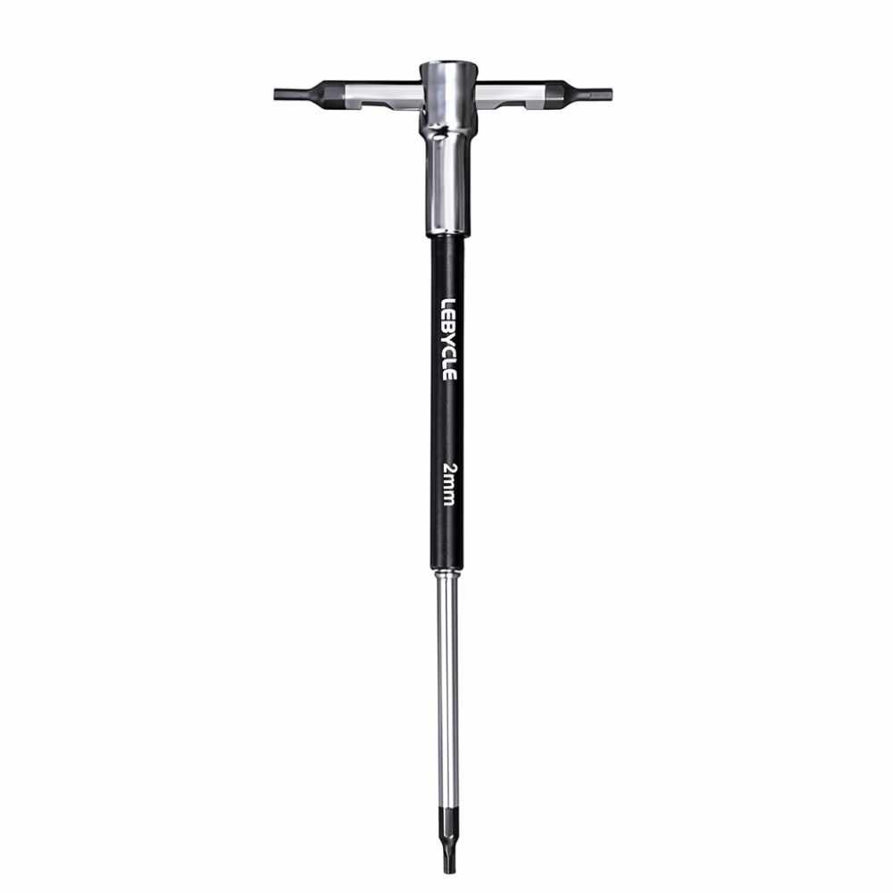 LEBYCLE Llave Allen en T profesional de 2 mm con casquillo giratorio, eje de acero Cr-V
