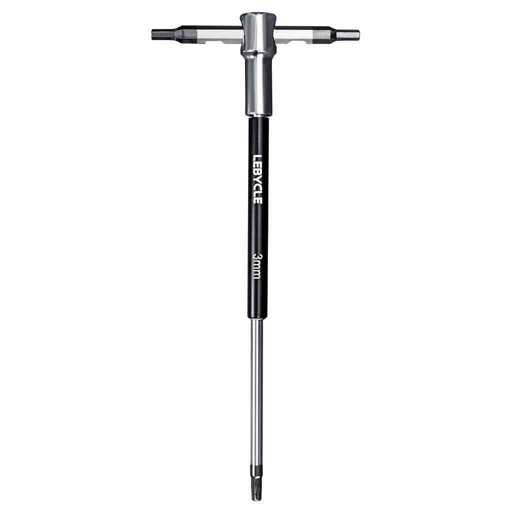 LEBYCLE Llave Allen en T profesional de 3 mm con casquillo giratorio, eje de acero Cr-V