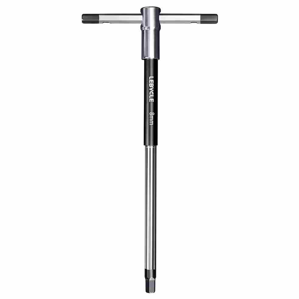 LEBYCLE Llave Allen en T profesional de 8 mm con casquillo giratorio, eje de acero Cr-V