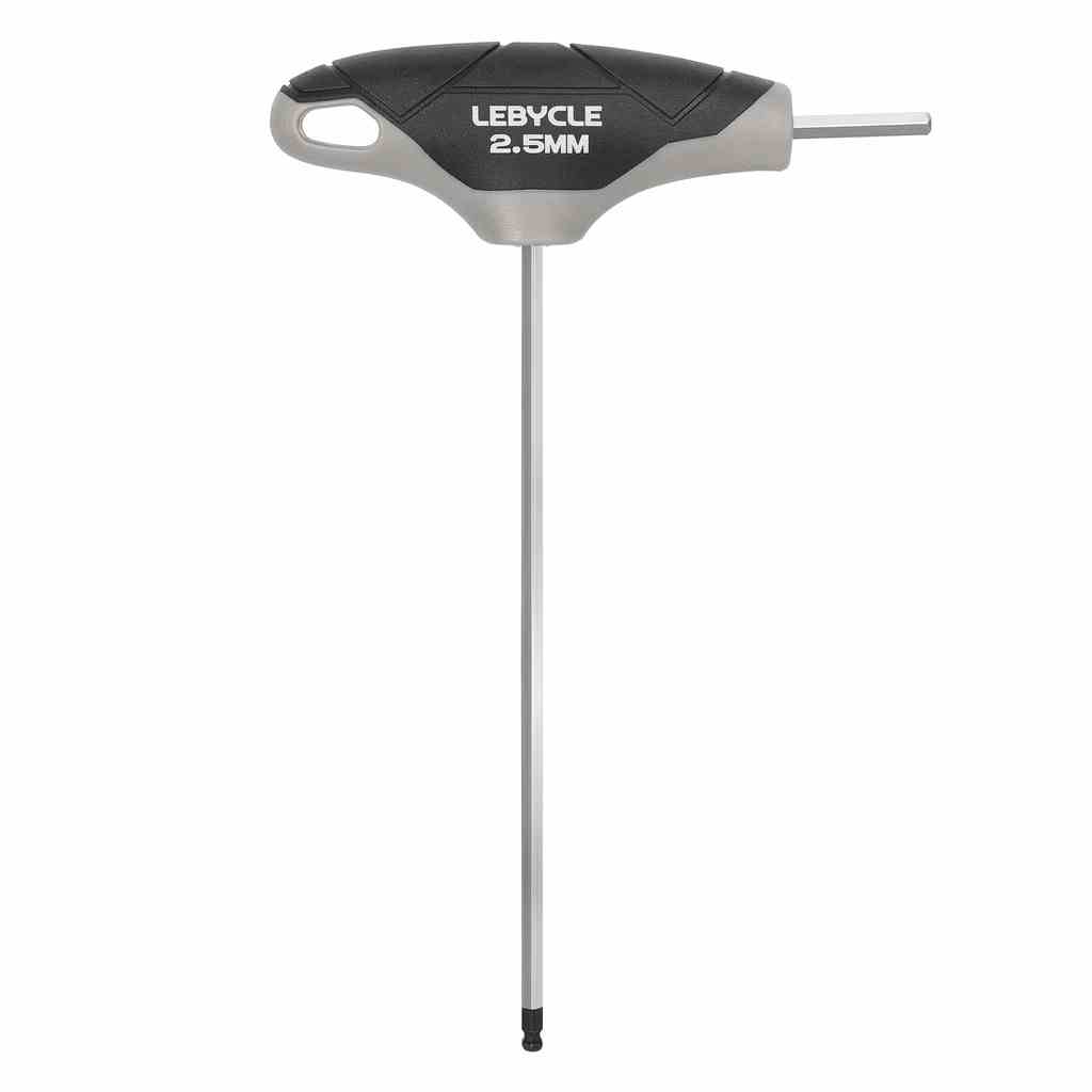 LEBYCLE Llave Allen 2.5 mm en T de punta redondeada, eje en acero Cr-V, mango ergonómico antidesliza