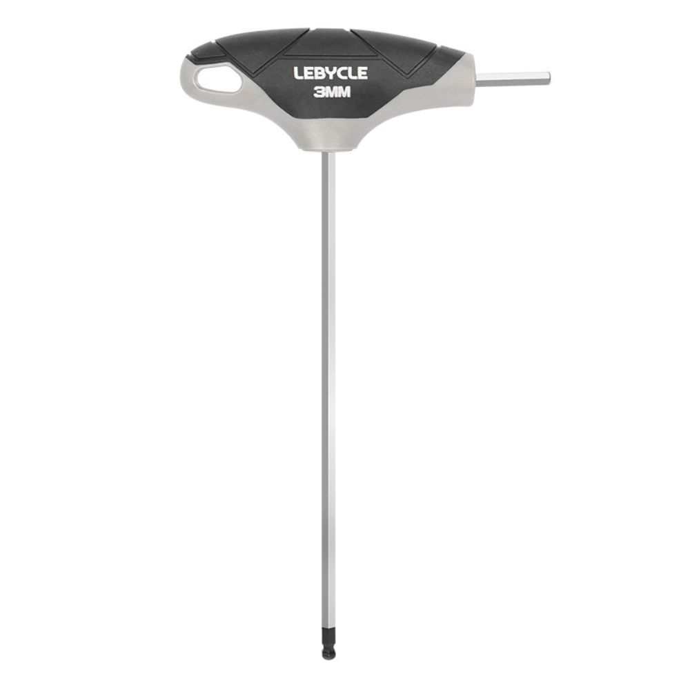 LEBYCLE Llave Allen 3 mm en T de punta redondeada, eje en acero Cr-V, mango ergonómico antideslizant