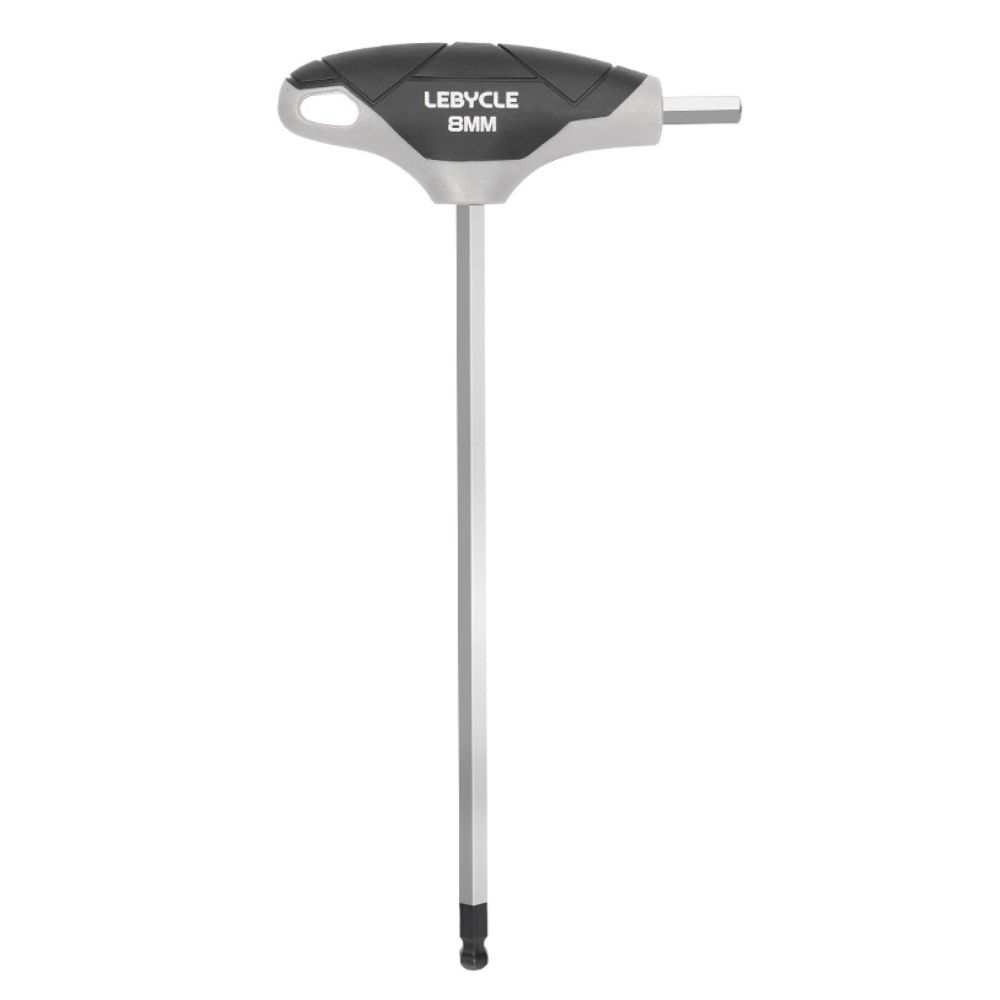 LEBYCLE Llave Allen 8 mm en T de punta redondeada, eje en acero Cr-V, mango ergonómico antideslizant