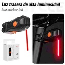 LEBYCLE Luz trasera stick LED alta visibilidad, 3 funciones+efecto lágrima, 30LM, batería 500 mAh ca