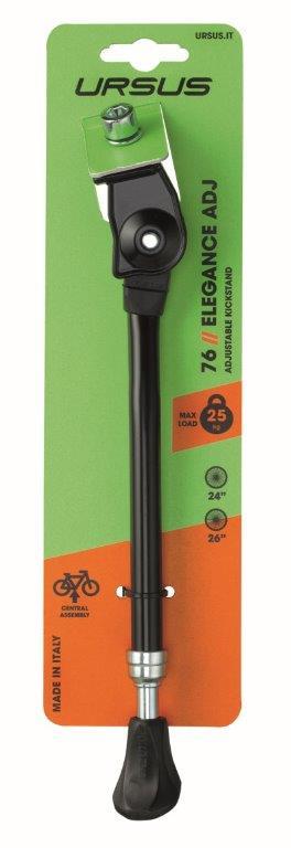 Caballete lateral anclaje central URSUS ELEGANCE Ajustable 24'' / 26'' (medio), negro