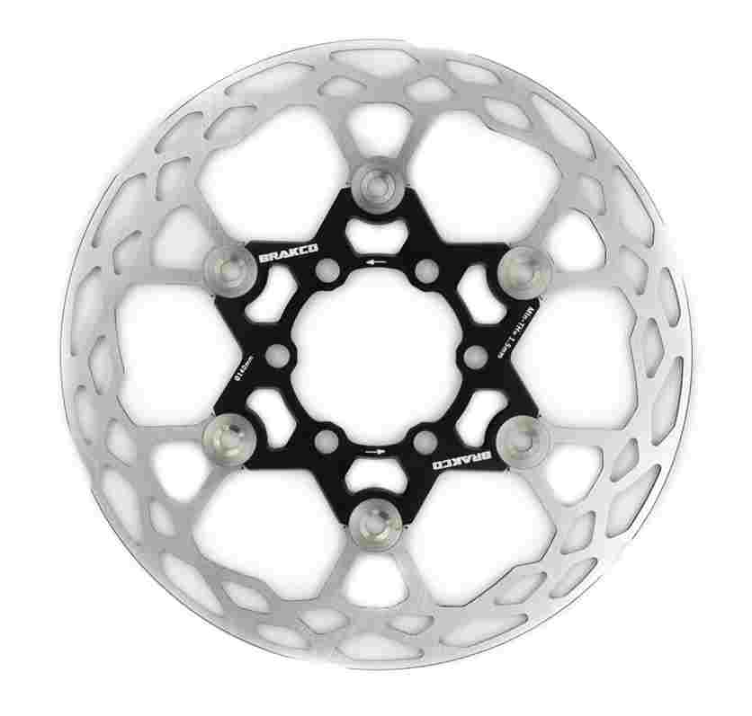 Disco de Freno BRAKCO FR-Ultralight 140mm, 6 Tornillos, Flotante, 1,8 mm, 69g