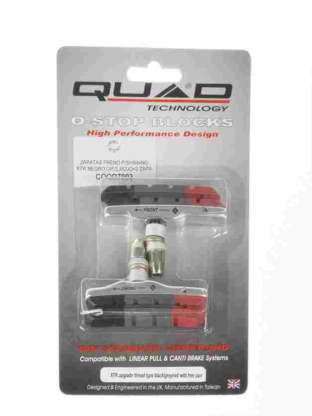 Zapatas Freno QUAD para Shimano XTR Tricompuesto Negro/Gris/Rojo (+ 2 zapatas)  OFERTA