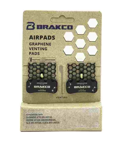 [BK6891B] Pastillas de freno BRAKCO BPH Airpad Graphene Shimano TRP 4 Pistones M6120,M7120,M8120,M9120,Saint