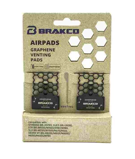 [BK6894B] Pastillas de freno BRAKCO BPH Airpad Graphene, Shimano XT, XTR BR-M900 2011, XT BR-M8000