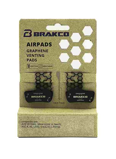 [BK6898B] Pastillas de freno BRAKCO BPH Airpad Graphene, SRAM GUIDE ULTIMATE, RSC, R, RS, AVID XO TRAIL