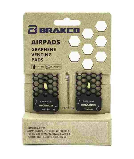 [BK6900B] Pastillas de freno BRAKCO BPH Airpad Graphene (Gravel) SRAM LEVEL, APEX,RED 22 B1,FORCE 22/1,CX1