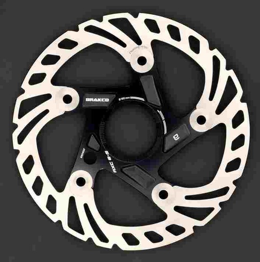 [BKR104] Disco de Freno BRAKCO AXC 160 mm, Center Lock Premium CNC, eBike, 2 mm grueso, alojamiento imán