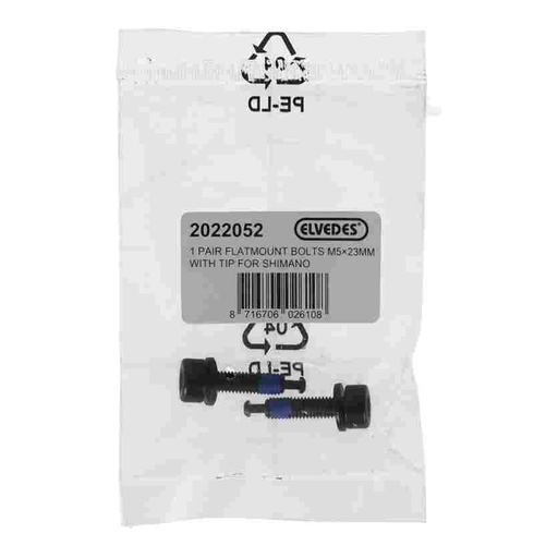 [E2022052] Tornillos Elvedes para pinza/Adaptador/Adaptador flatmount M5 x 23 mm para Shimano (2x)