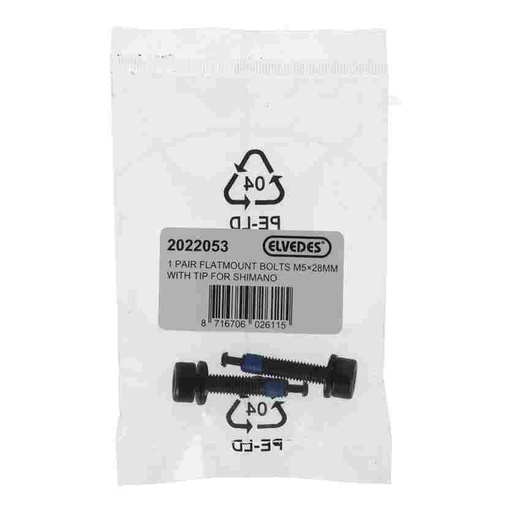 [E2022053] Tornillos Elvedes para pinza/Adaptador/Adaptador flatmount M5 x 28 mm para Shimano (2x)