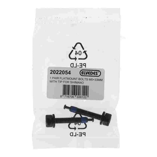 [E2022054] Tornillos Elvedes para pinza/Adaptador/Adaptador flatmount M5 x 33 mm para Shimano (2x)