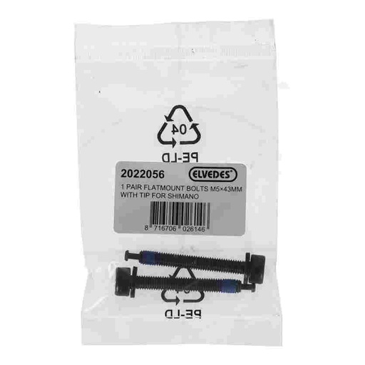 [E2022056] Tornillos Elvedes para pinza/Adaptador/Adaptador flatmount M5 x 43 mm para Shimano (2x)