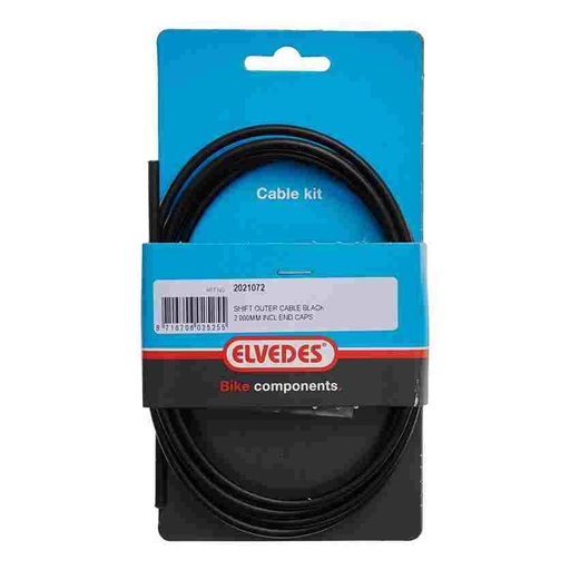 [E2021072] KIT Funda de Cable de Cambio Elvedes (Funda 2,0m + 2 topes), negro