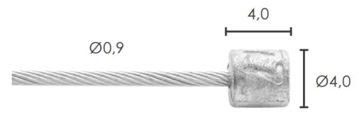 [E2023091] Cable de Cambio Elvedes Ø0.9 x 2.500mm  (4x4mm)  Inox. para funda Ø3.0mm MICROFLEX (Blister)