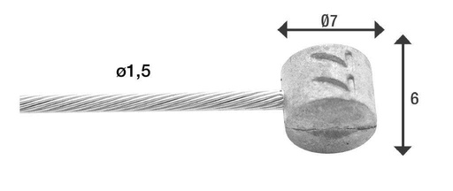 [E6427RVS] Cable de Freno Elvedes MTB 1.5x2.2250mm (7X6mm) Inox. Blister individual