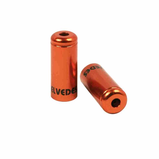 [CP2012006] Tope de Funda Sellado para Freno Elvedes Ø5,0mm Aluminio naranja (bolsa 10x)
