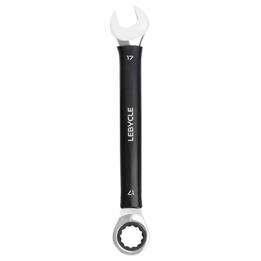 [LB0193] LEBYCLE Llave combinada fija-estrella M17 profesional con carraca 72T, acero cromo-vanadio