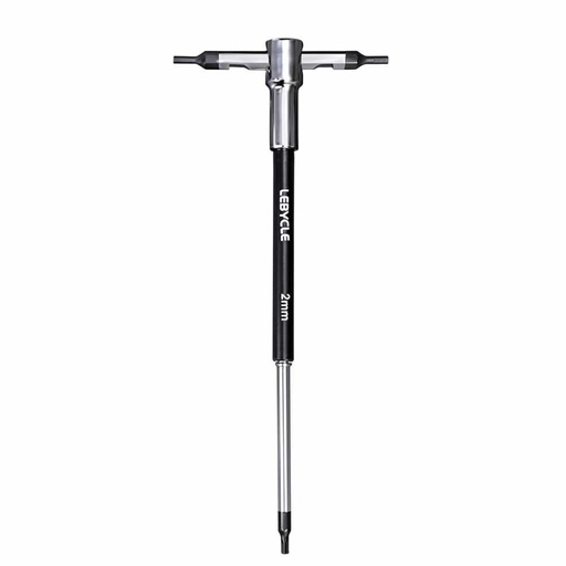 [LB0195] LEBYCLE Llave Allen en T profesional de 2 mm con casquillo giratorio, eje de acero Cr-V