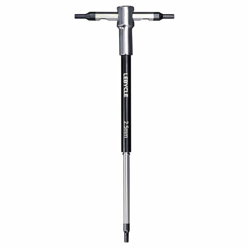 [LB0196] LEBYCLE Llave Allen en T profesional de 2.5 mm con casquillo giratorio, eje de acero Cr-V