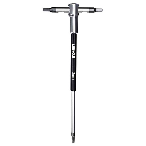 [LB0197] LEBYCLE Llave Allen en T profesional de 3 mm con casquillo giratorio, eje de acero Cr-V