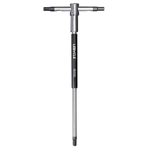 [LB0198] LEBYCLE Llave Allen en T profesional de 4 mm con casquillo giratorio, eje de acero Cr-V